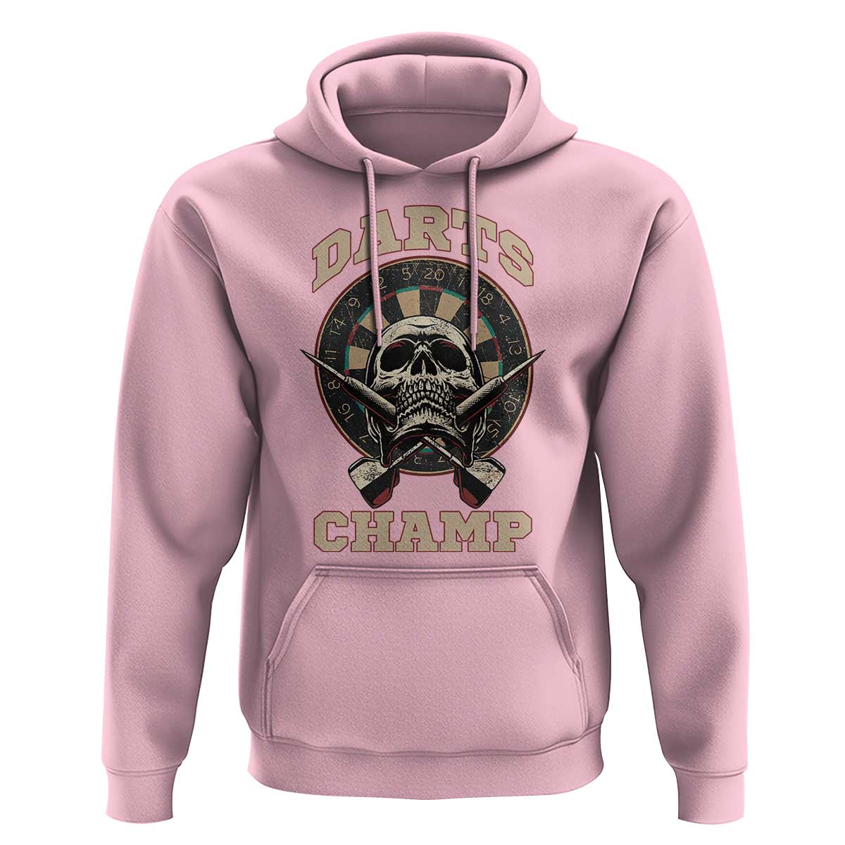Darts Player Champion Hoodie Skull Dartboard Retro Style - Wonder Print Shop