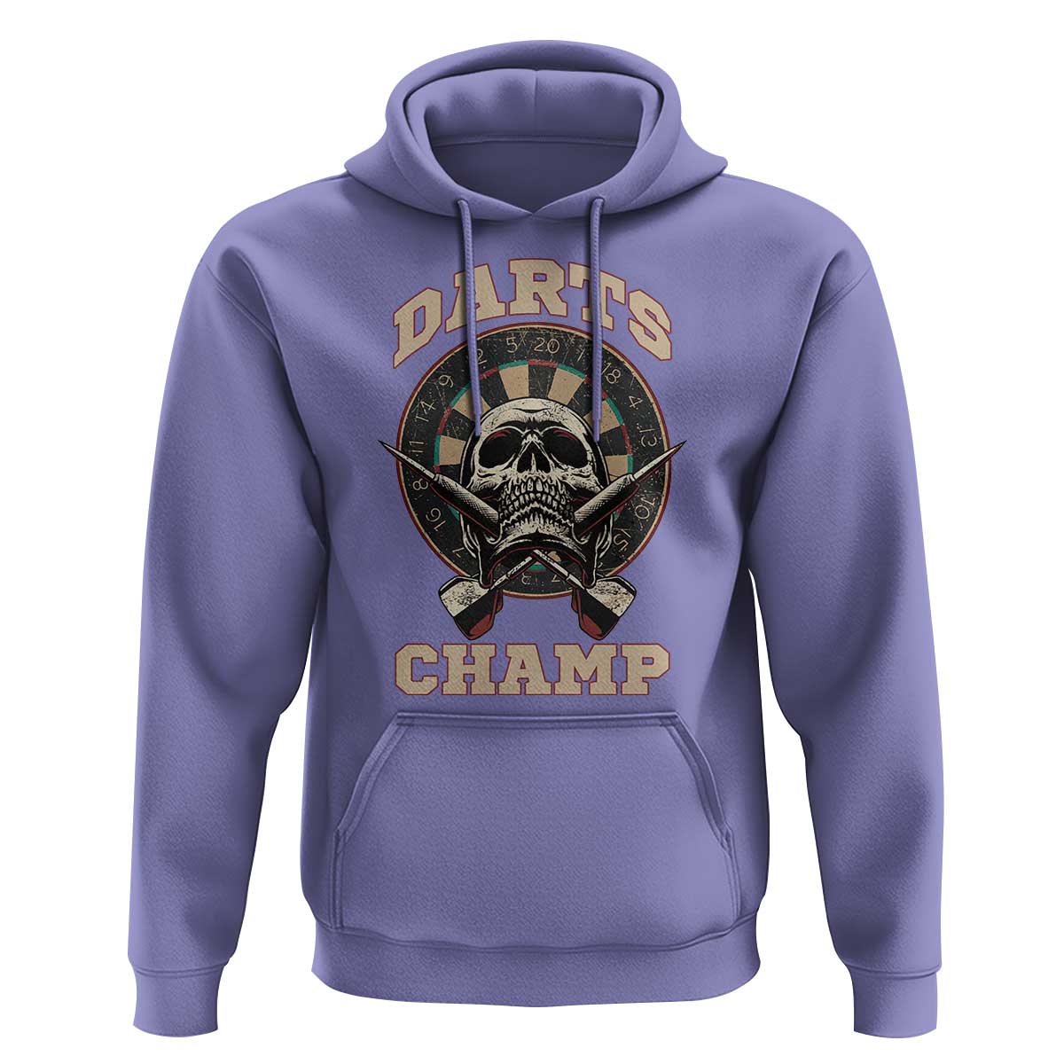 Darts Player Champion Hoodie Skull Dartboard Retro Style - Wonder Print Shop