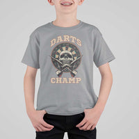 Darts Player Champion T Shirt For Kid Skull Dartboard Retro Style - Wonder Print Shop