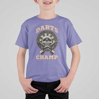 Darts Player Champion T Shirt For Kid Skull Dartboard Retro Style - Wonder Print Shop