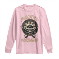 Darts Player Champion Long Sleeve Shirt Skull Dartboard Retro Style - Wonder Print Shop