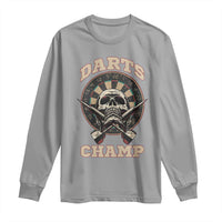 Darts Player Champion Long Sleeve Shirt Skull Dartboard Retro Style - Wonder Print Shop
