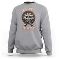 Darts Player Champion Sweatshirt Skull Dartboard Retro Style - Wonder Print Shop