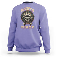 Darts Player Champion Sweatshirt Skull Dartboard Retro Style - Wonder Print Shop