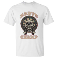 Darts Player Champion T Shirt Skull Dartboard Retro Style - Wonder Print Shop