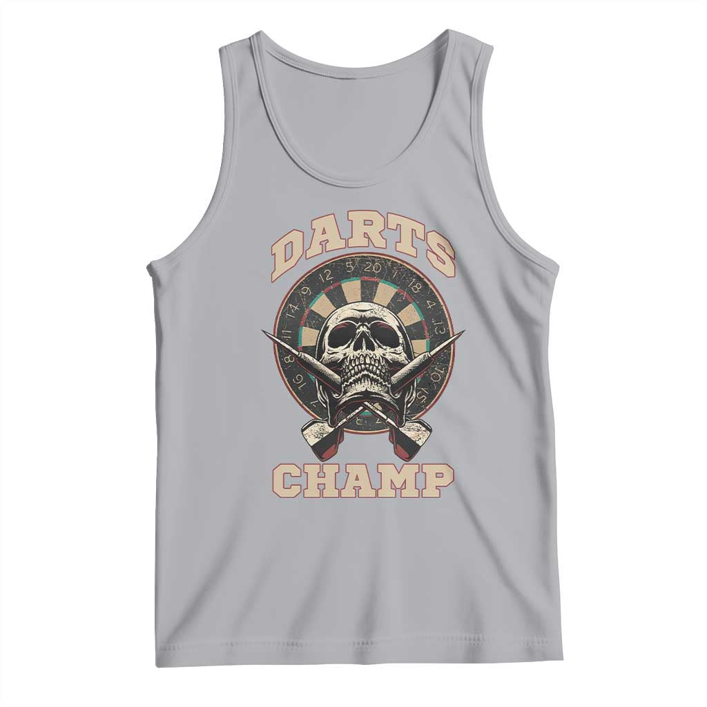 Darts Player Champion Tank Top Skull Dartboard Retro Style - Wonder Print Shop