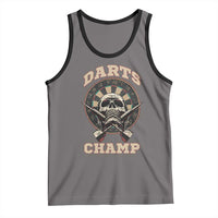 Darts Player Champion Tank Top Skull Dartboard Retro Style - Wonder Print Shop