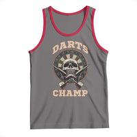 Darts Player Champion Tank Top Skull Dartboard Retro Style - Wonder Print Shop
