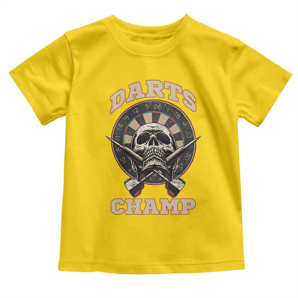 Darts Player Champion Toddler T Shirt Skull Dartboard Retro Style - Wonder Print Shop