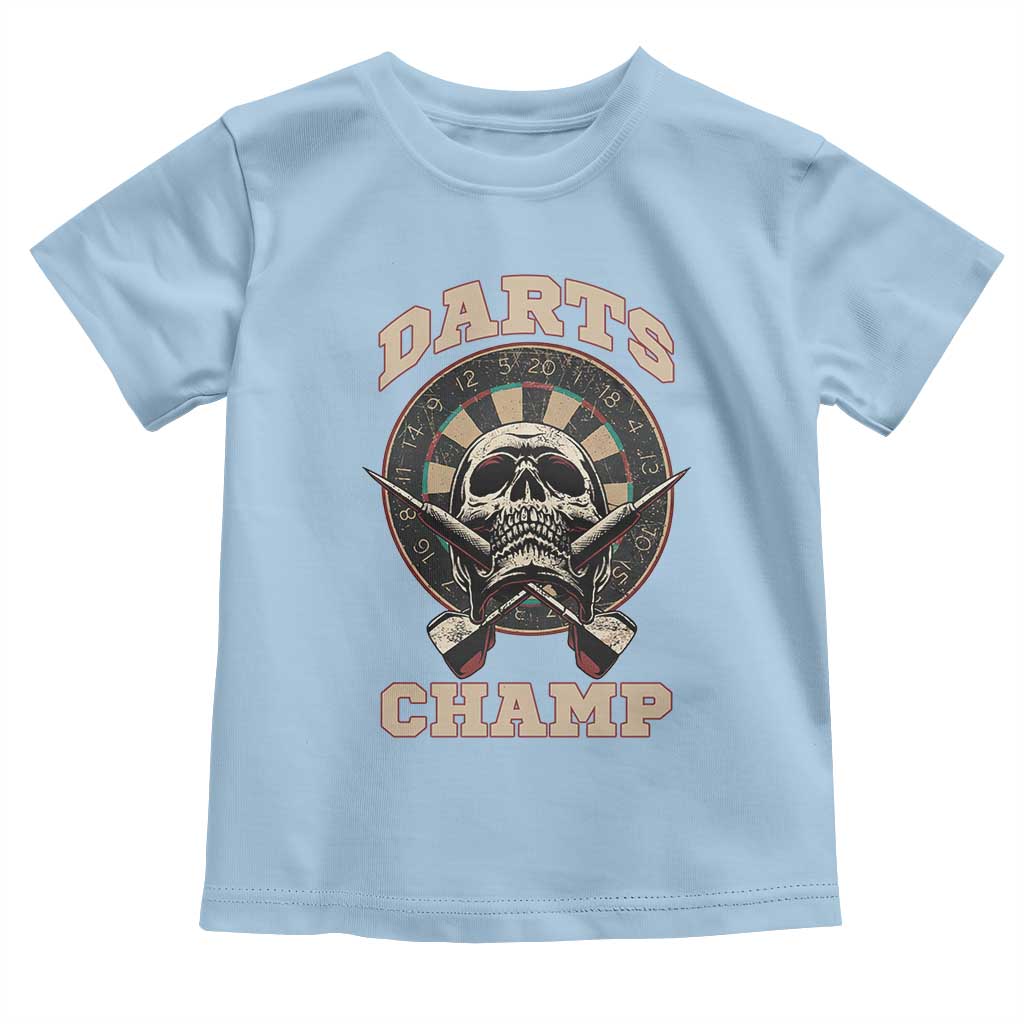 Darts Player Champion Toddler T Shirt Skull Dartboard Retro Style - Wonder Print Shop