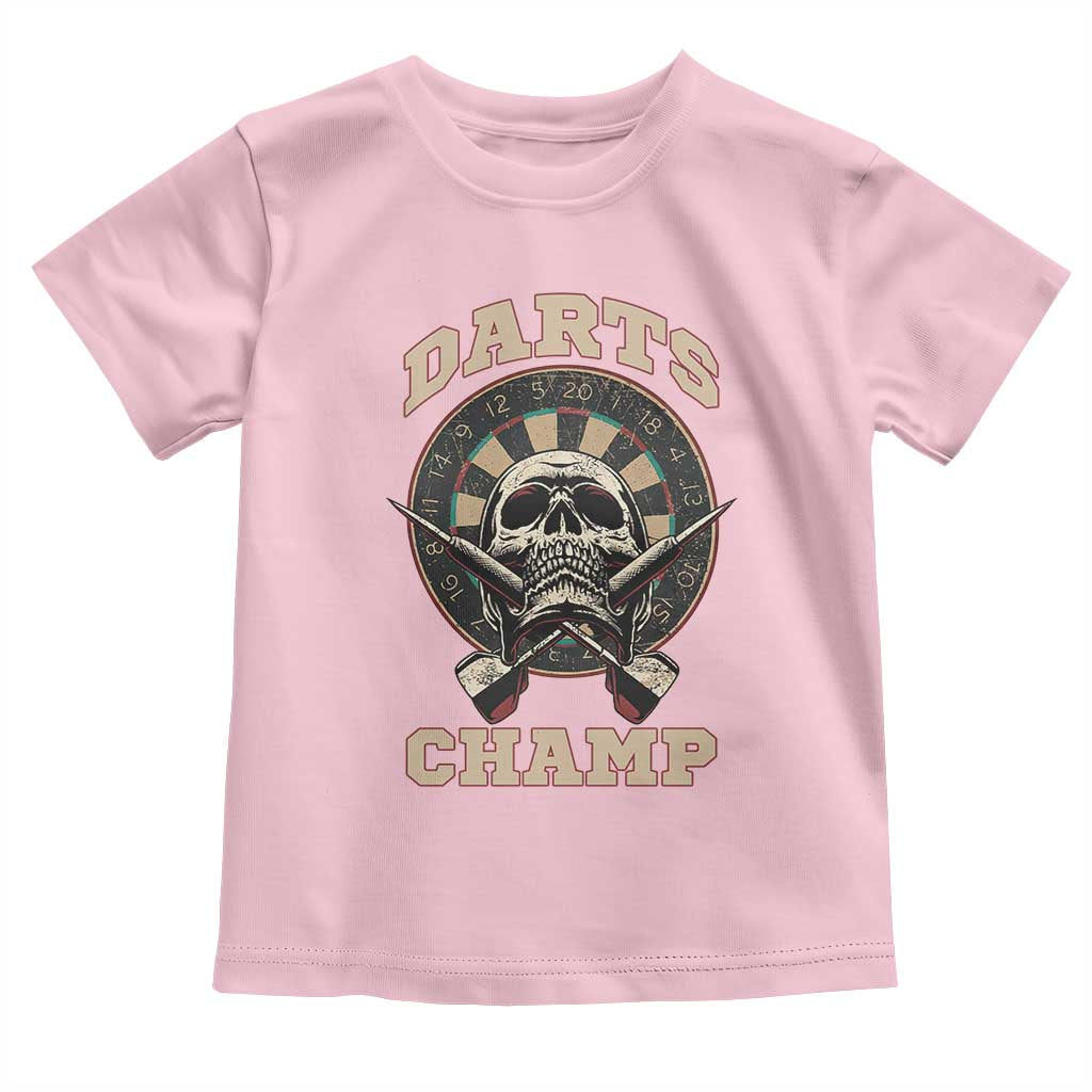 Darts Player Champion Toddler T Shirt Skull Dartboard Retro Style - Wonder Print Shop
