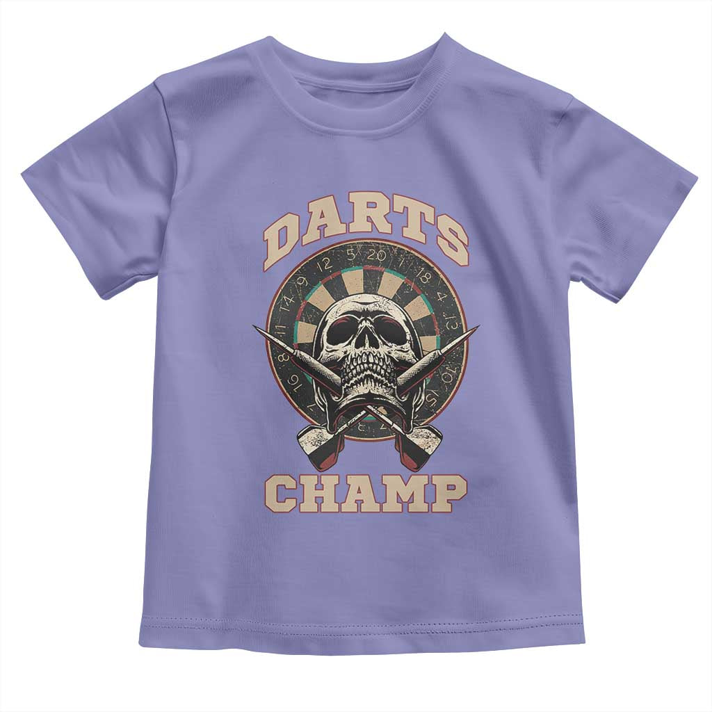 Darts Player Champion Toddler T Shirt Skull Dartboard Retro Style - Wonder Print Shop