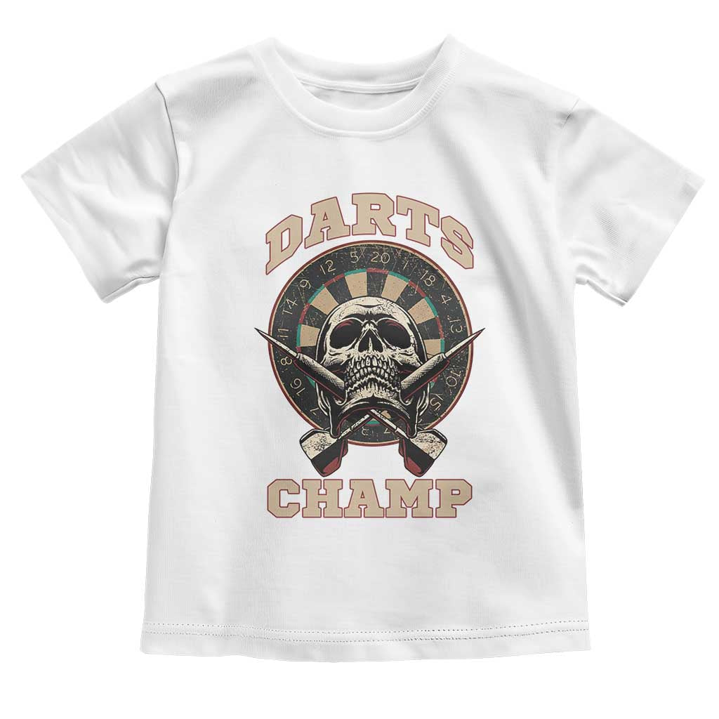 Darts Player Champion Toddler T Shirt Skull Dartboard Retro Style - Wonder Print Shop