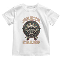 Darts Player Champion Toddler T Shirt Skull Dartboard Retro Style - Wonder Print Shop