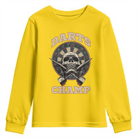 Darts Player Champion Youth Sweatshirt Skull Dartboard Retro Style - Wonder Print Shop