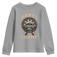 Darts Player Champion Youth Sweatshirt Skull Dartboard Retro Style - Wonder Print Shop
