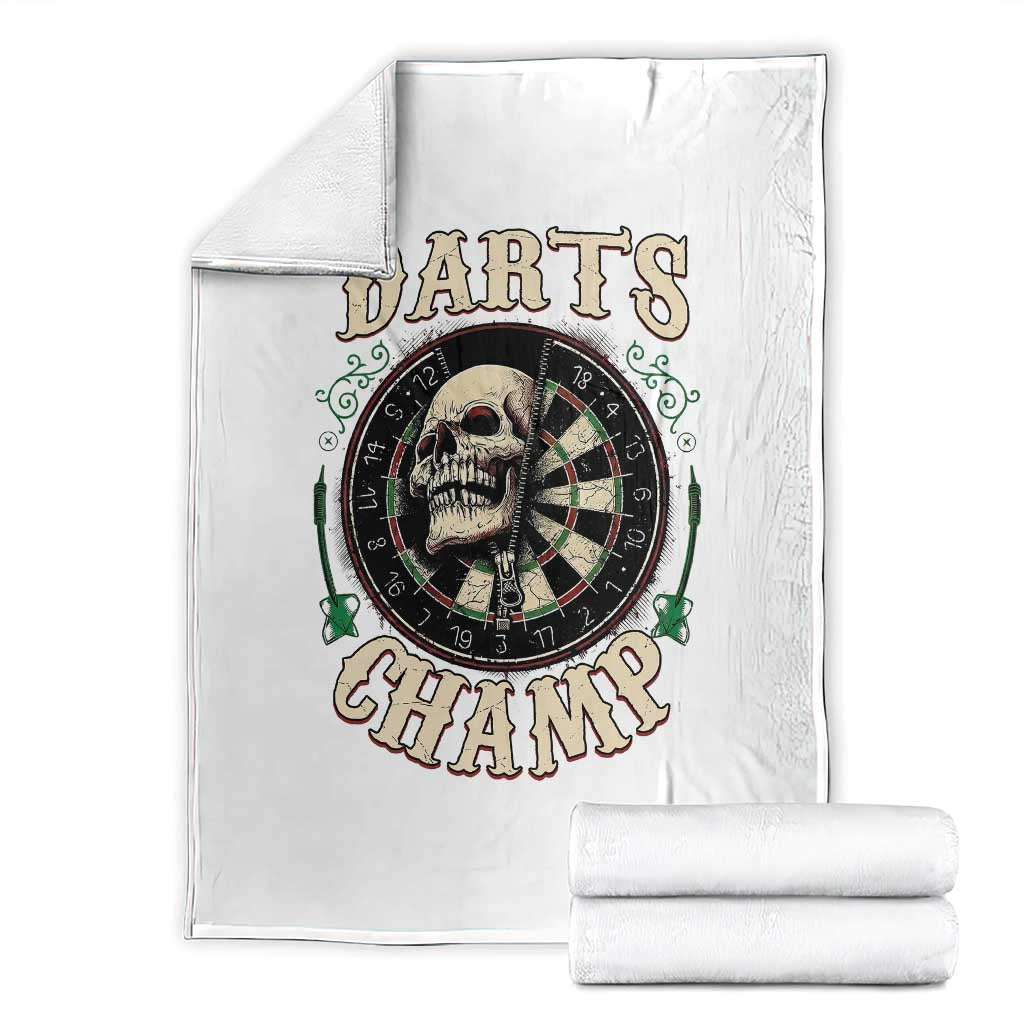 Skull Dartboard Retro Vintage Throw Blanket Darts Player Champion Gift - Wonder Print Shop