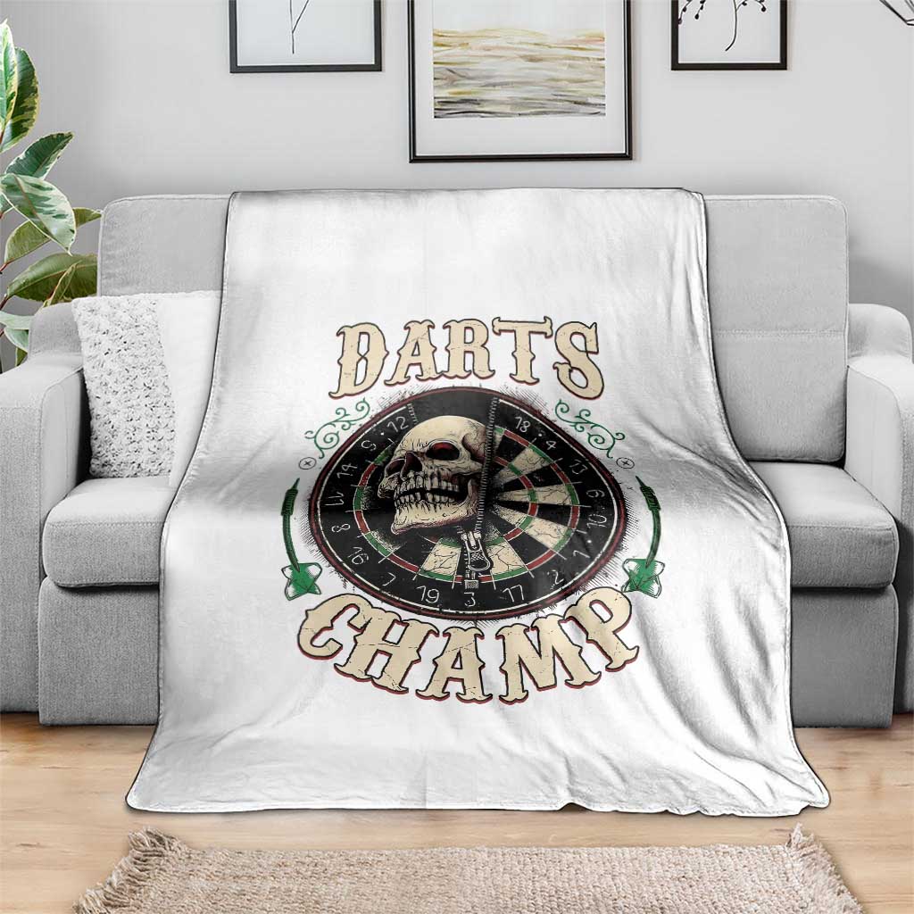 Skull Dartboard Retro Vintage Throw Blanket Darts Player Champion Gift - Wonder Print Shop