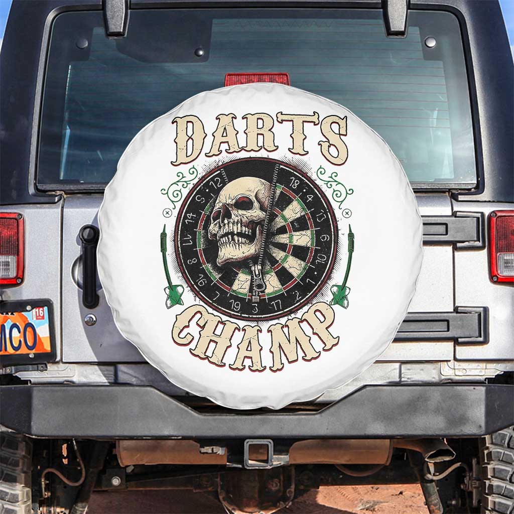 Skull Dartboard Retro Vintage Spare Tire Cover Darts Player Champion Gift - Wonder Print Shop