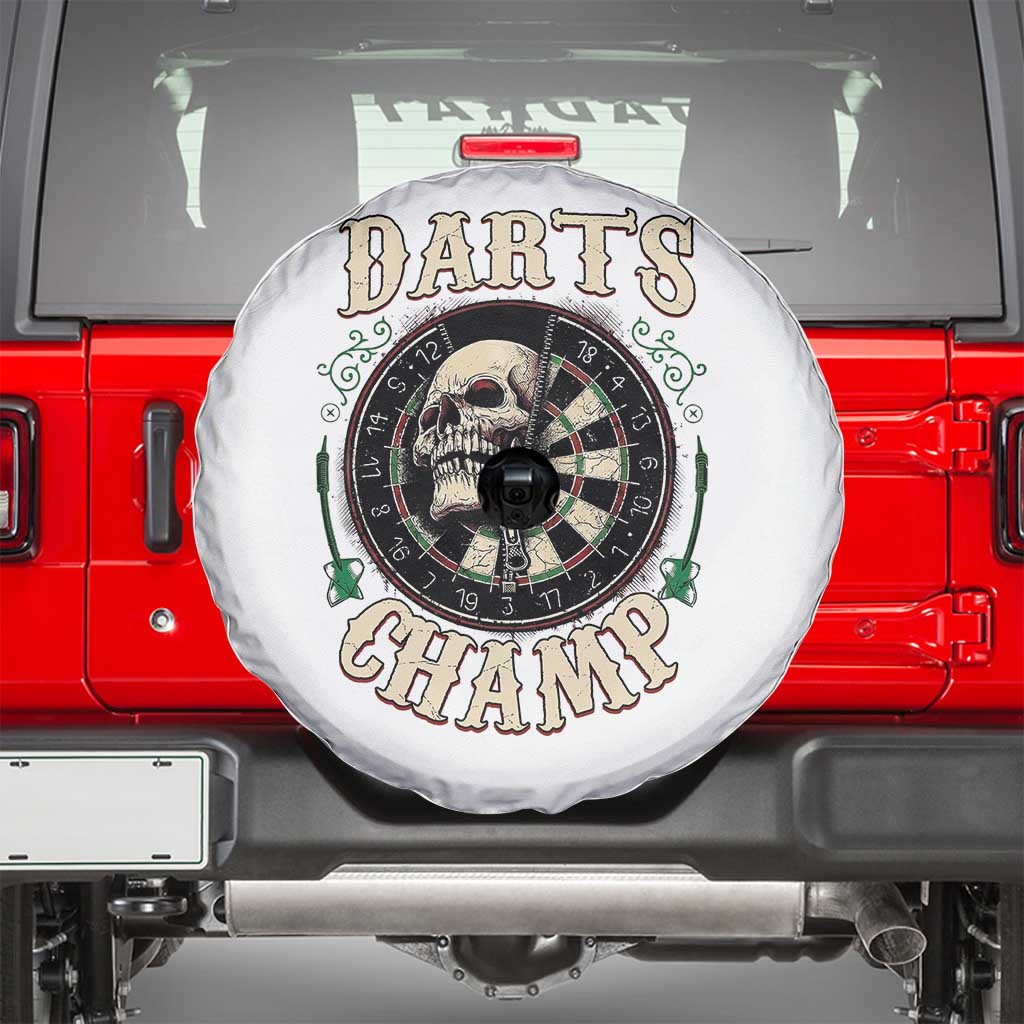 Skull Dartboard Retro Vintage Spare Tire Cover Darts Player Champion Gift - Wonder Print Shop