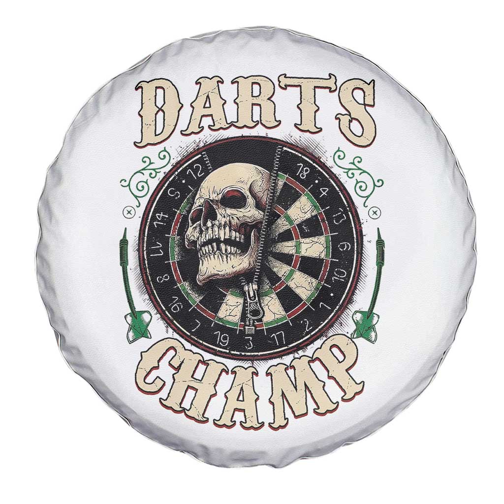 Skull Dartboard Retro Vintage Spare Tire Cover Darts Player Champion Gift - Wonder Print Shop