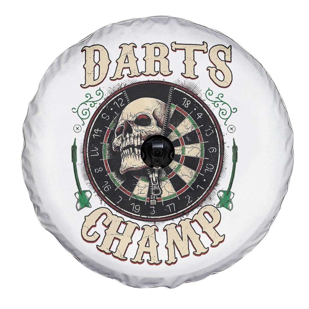 Skull Dartboard Retro Vintage Spare Tire Cover Darts Player Champion Gift - Wonder Print Shop