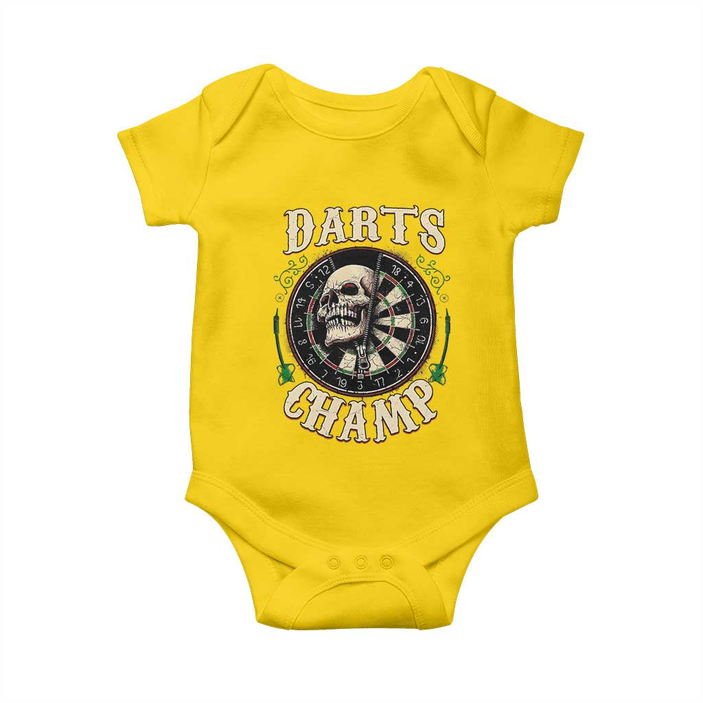 Skull Dartboard Retro Vintage Baby Onesie Darts Player Champion Gift - Wonder Print Shop