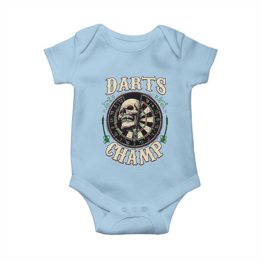 Skull Dartboard Retro Vintage Baby Onesie Darts Player Champion Gift - Wonder Print Shop