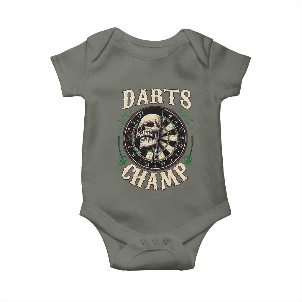 Skull Dartboard Retro Vintage Baby Onesie Darts Player Champion Gift - Wonder Print Shop