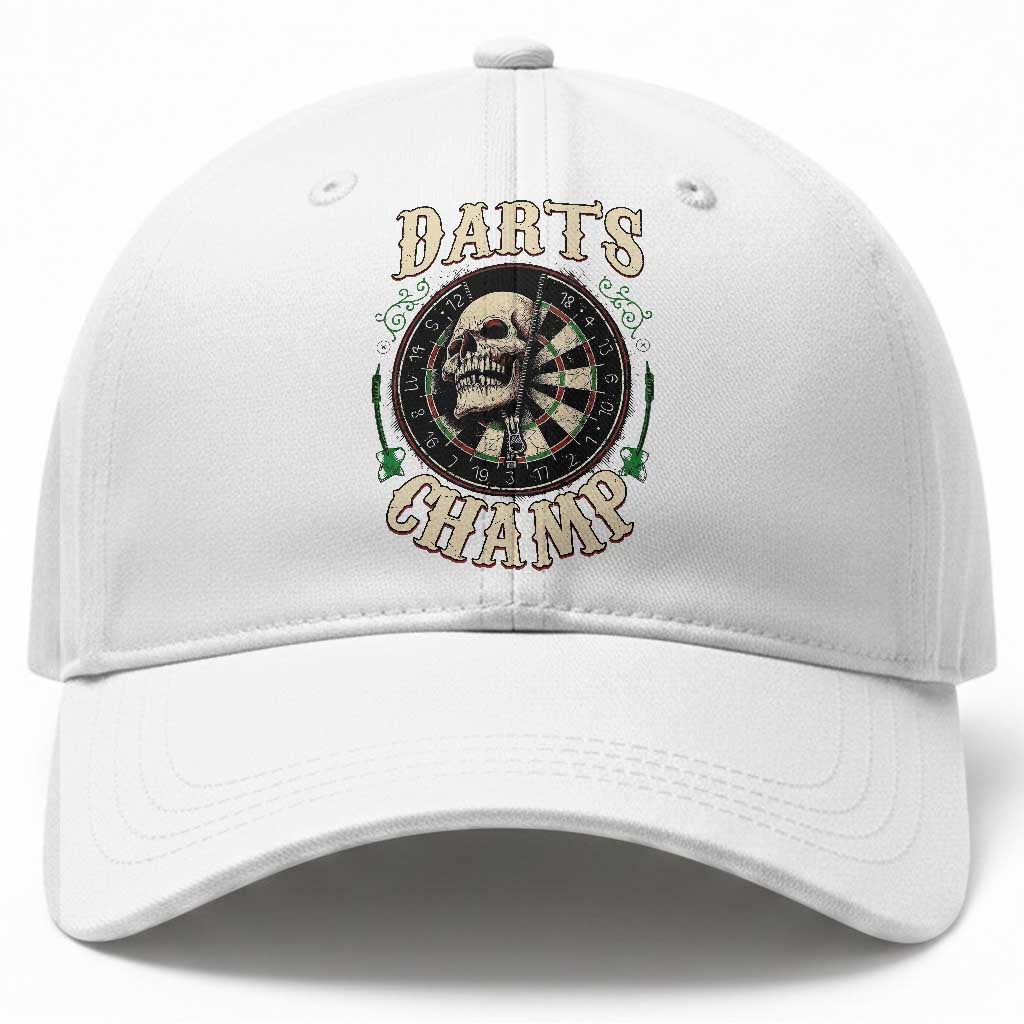 Skull Dartboard Retro Vintage Baseball Cap Darts Player Champion Gift