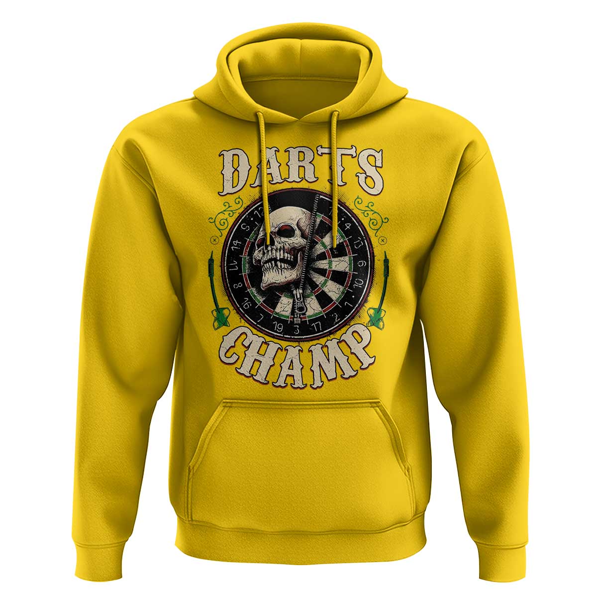 Skull Dartboard Retro Vintage Hoodie Darts Player Champion Gift - Wonder Print Shop