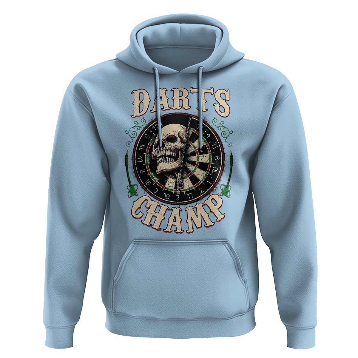 Skull Dartboard Retro Vintage Hoodie Darts Player Champion Gift - Wonder Print Shop