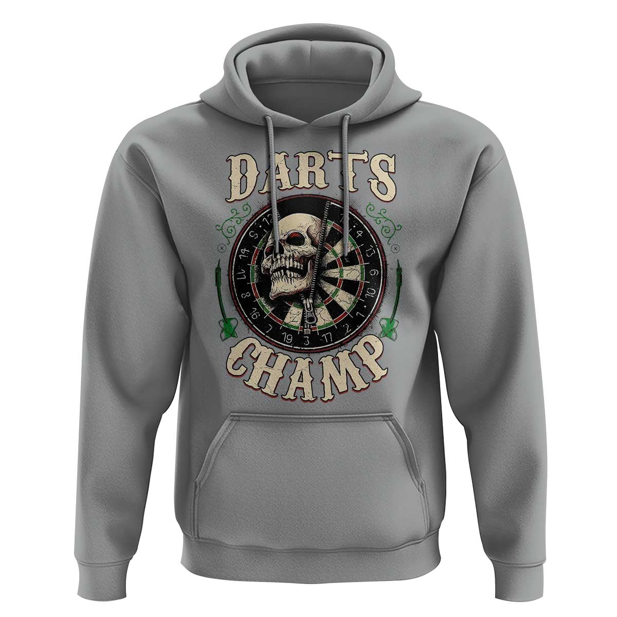 Skull Dartboard Retro Vintage Hoodie Darts Player Champion Gift - Wonder Print Shop