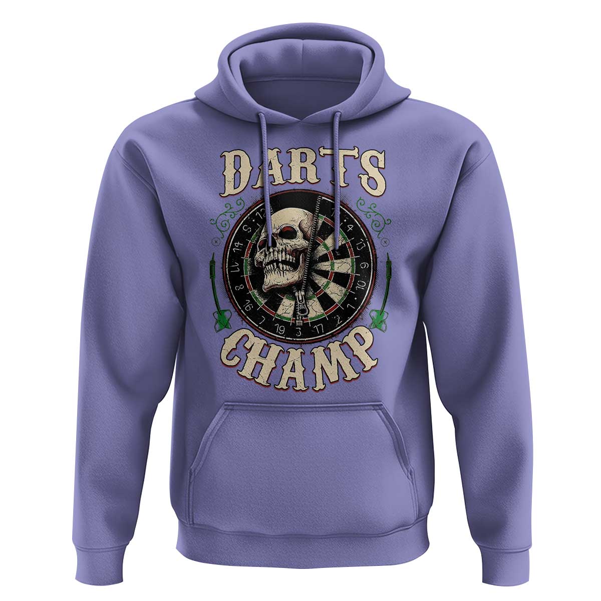 Skull Dartboard Retro Vintage Hoodie Darts Player Champion Gift - Wonder Print Shop