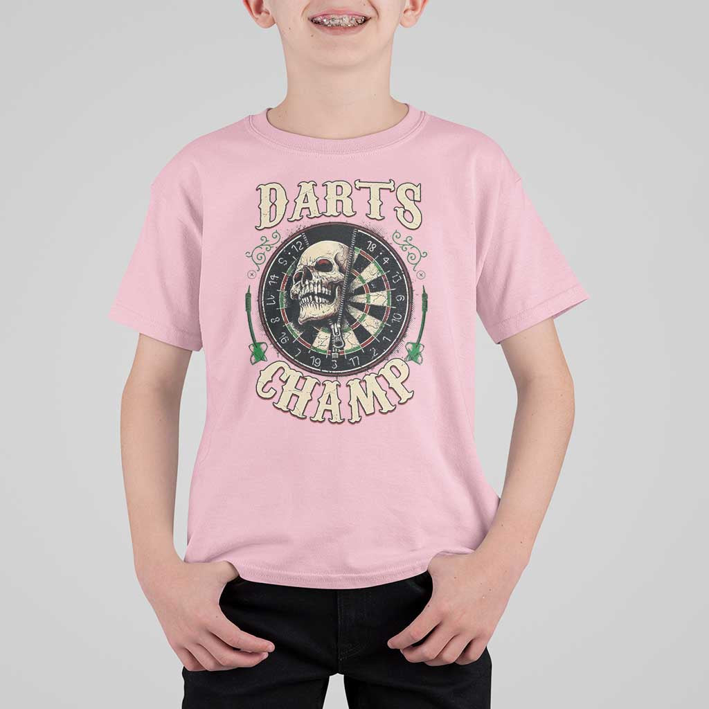 Skull Dartboard Retro Vintage T Shirt For Kid Darts Player Champion Gift - Wonder Print Shop