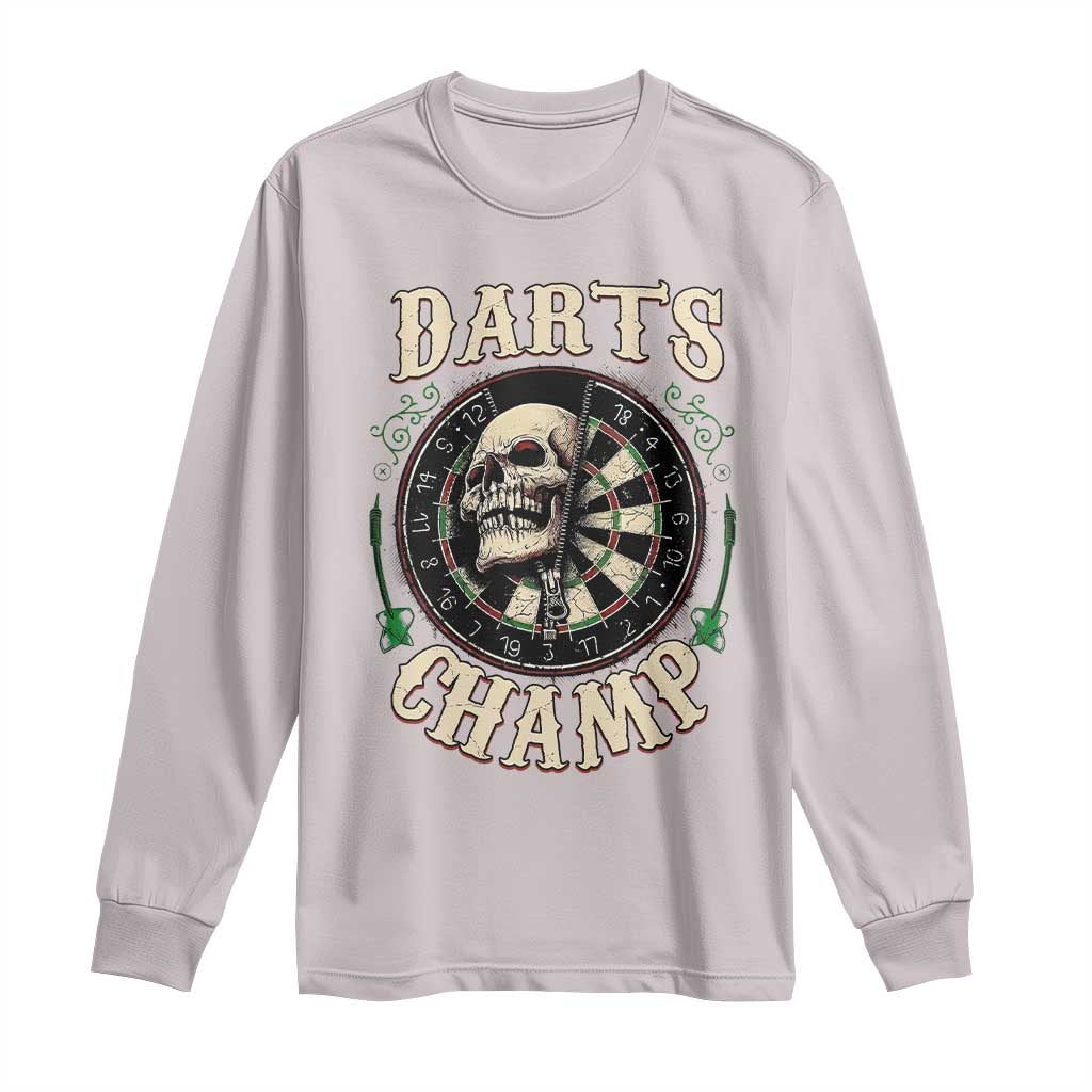 Skull Dartboard Retro Vintage Long Sleeve Shirt Darts Player Champion Gift - Wonder Print Shop