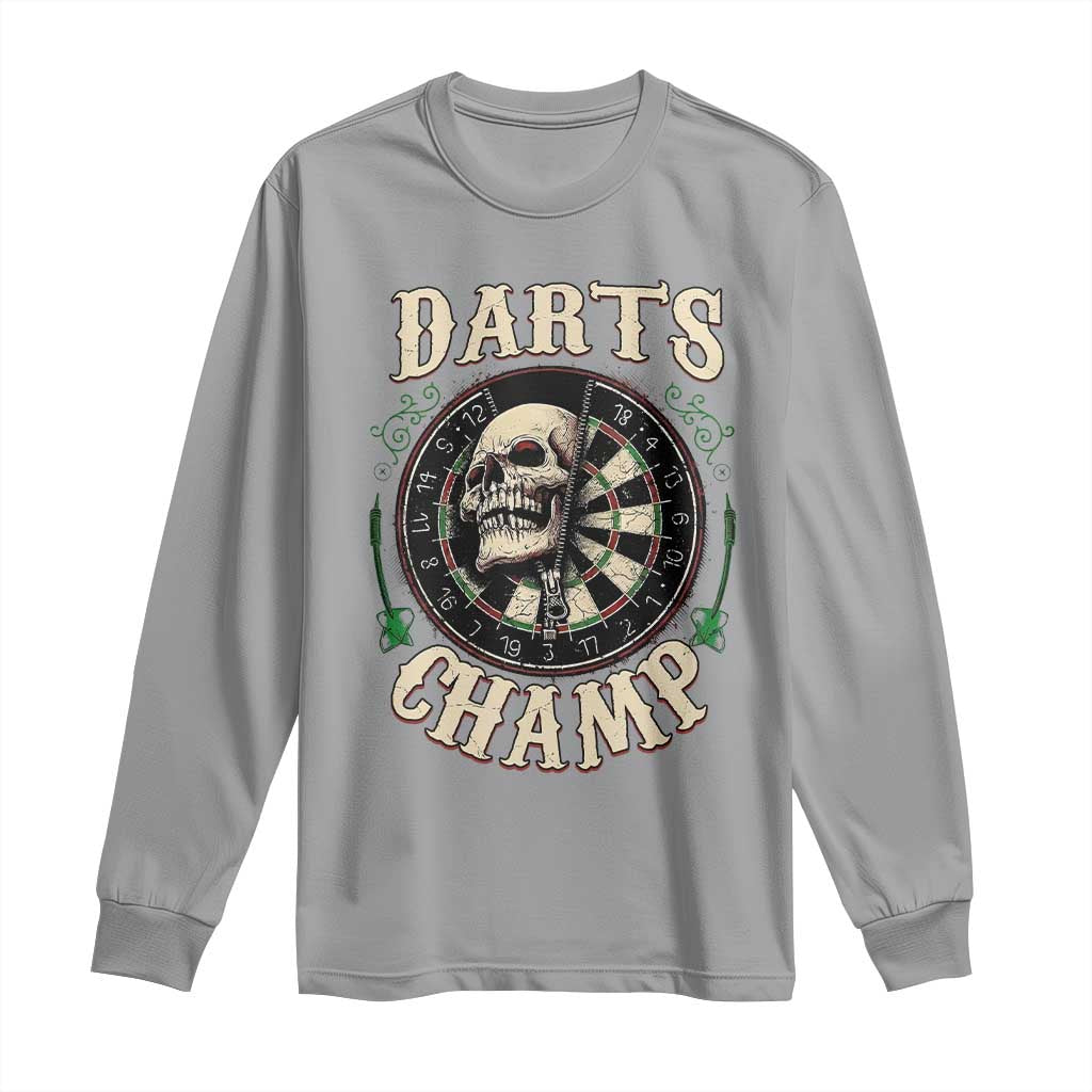 Skull Dartboard Retro Vintage Long Sleeve Shirt Darts Player Champion Gift - Wonder Print Shop