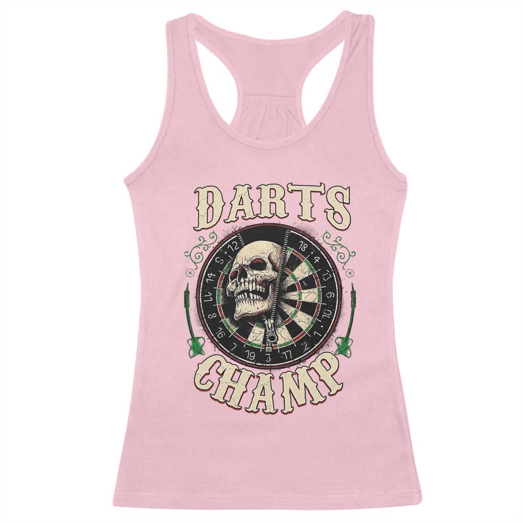 Skull Dartboard Retro Vintage Racerback Tank Top Darts Player Champion Gift - Wonder Print Shop