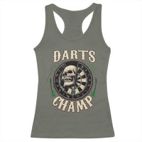 Skull Dartboard Retro Vintage Racerback Tank Top Darts Player Champion Gift - Wonder Print Shop