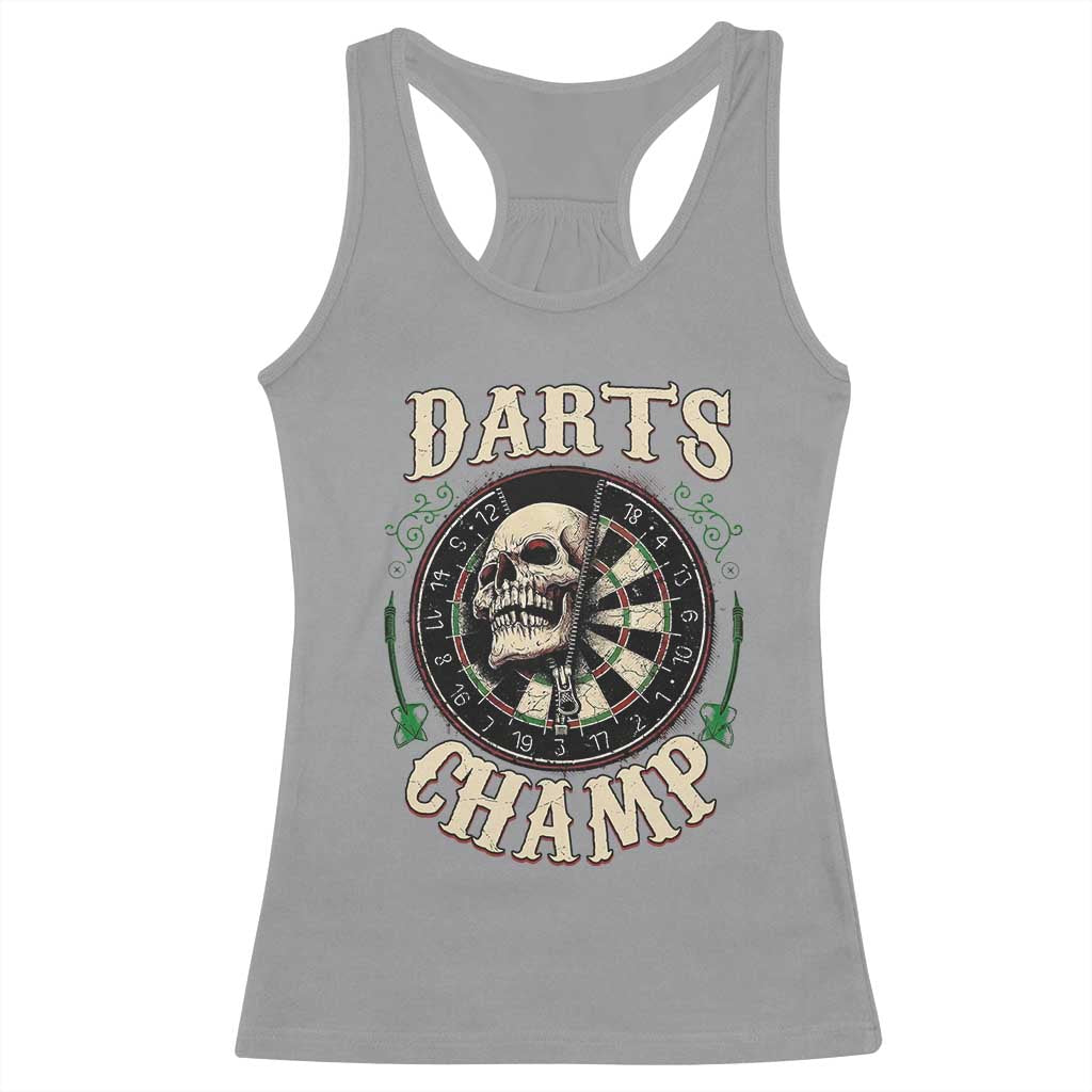 Skull Dartboard Retro Vintage Racerback Tank Top Darts Player Champion Gift - Wonder Print Shop