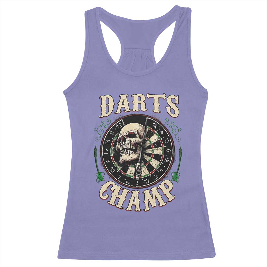 Skull Dartboard Retro Vintage Racerback Tank Top Darts Player Champion Gift - Wonder Print Shop