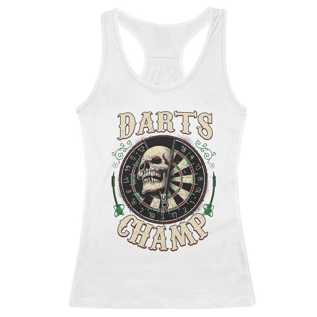 Skull Dartboard Retro Vintage Racerback Tank Top Darts Player Champion Gift - Wonder Print Shop