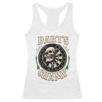 Skull Dartboard Retro Vintage Racerback Tank Top Darts Player Champion Gift - Wonder Print Shop