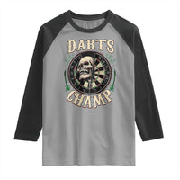 Skull Dartboard Retro Vintage Raglan Shirt Darts Player Champion Gift - Wonder Print Shop