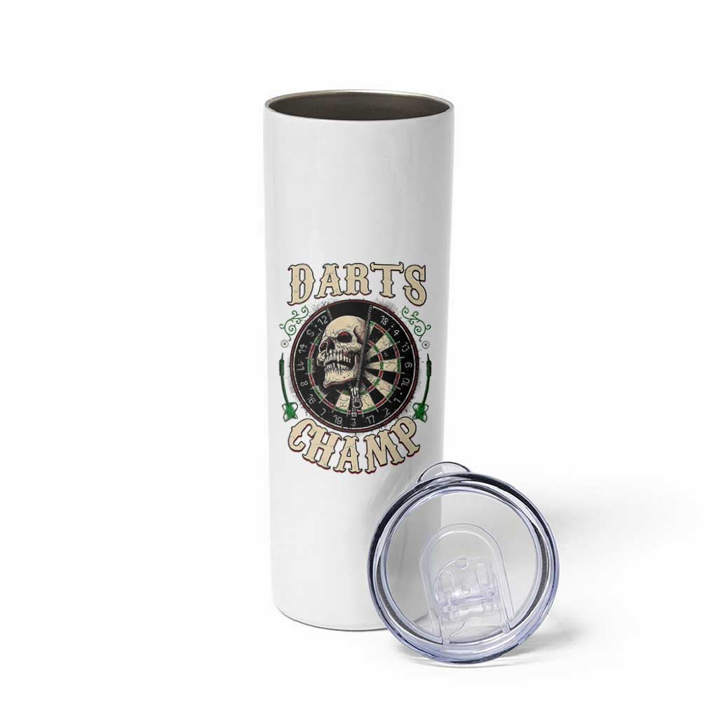 Skull Dartboard Retro Vintage Skinny Tumbler Darts Player Champion Gift - Wonder Print Shop