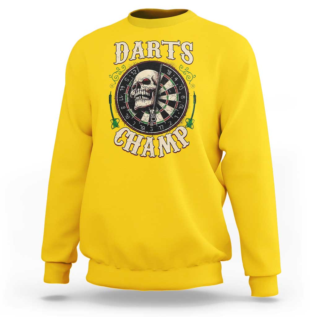 Skull Dartboard Retro Vintage Sweatshirt Darts Player Champion Gift - Wonder Print Shop