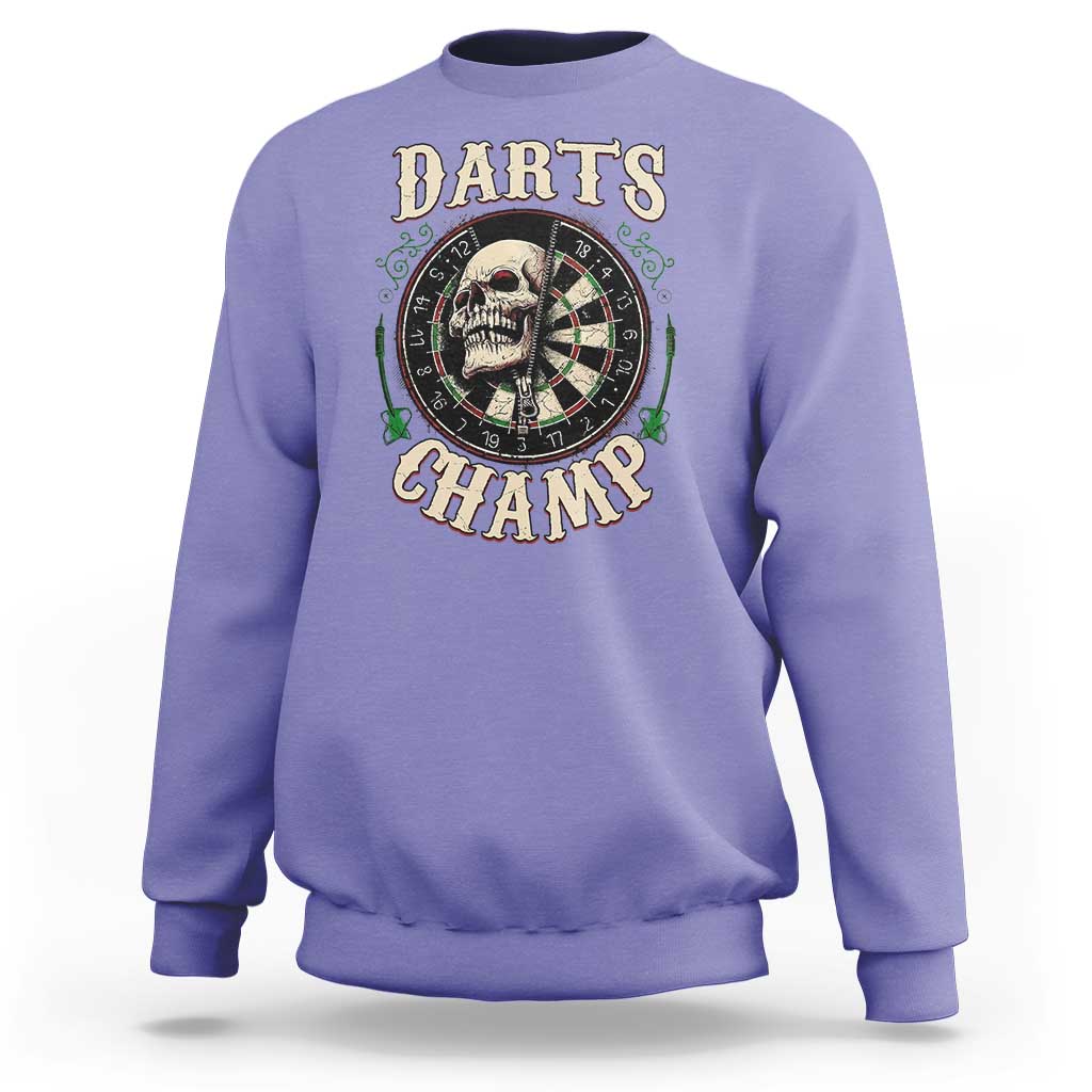 Skull Dartboard Retro Vintage Sweatshirt Darts Player Champion Gift - Wonder Print Shop