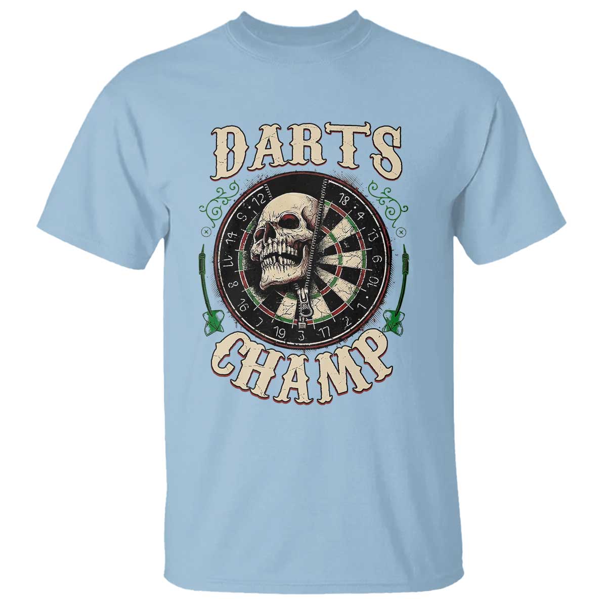 Skull Dartboard Retro Vintage T Shirt Darts Player Champion Gift - Wonder Print Shop