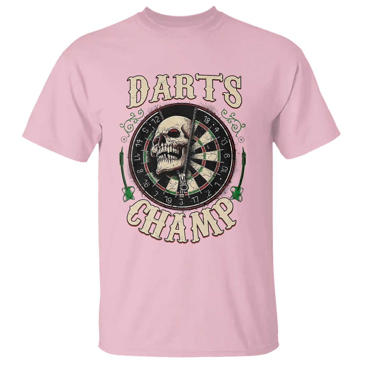 Skull Dartboard Retro Vintage T Shirt Darts Player Champion Gift - Wonder Print Shop