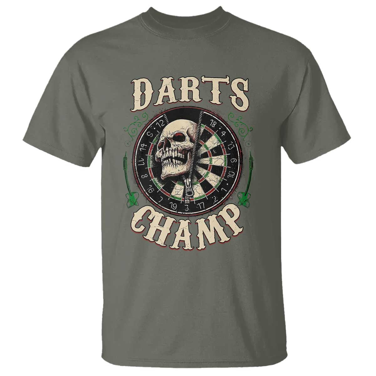 Skull Dartboard Retro Vintage T Shirt Darts Player Champion Gift - Wonder Print Shop